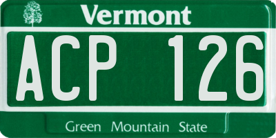 VT license plate ACP126
