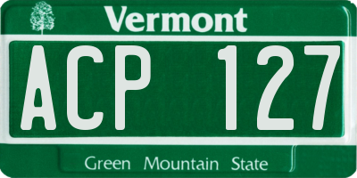 VT license plate ACP127