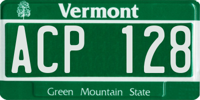 VT license plate ACP128