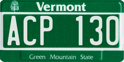 VT license plate ACP130