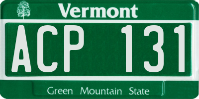 VT license plate ACP131