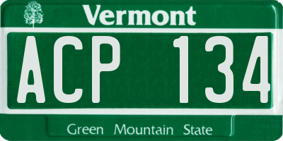 VT license plate ACP134