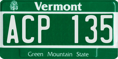VT license plate ACP135
