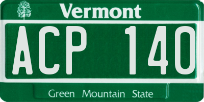 VT license plate ACP140