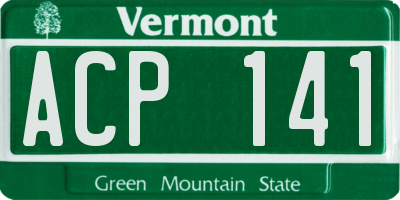 VT license plate ACP141
