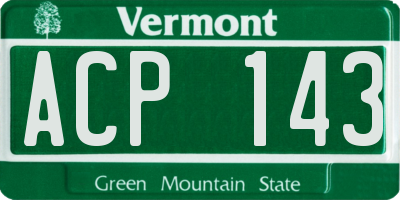 VT license plate ACP143