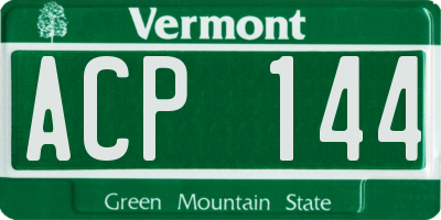 VT license plate ACP144
