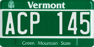 VT license plate ACP145