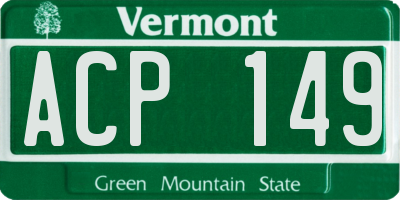 VT license plate ACP149