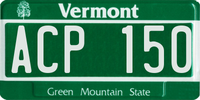 VT license plate ACP150