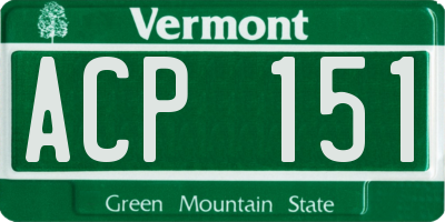 VT license plate ACP151