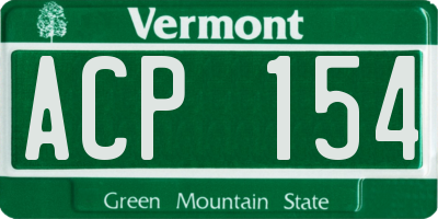 VT license plate ACP154