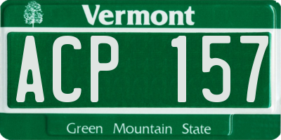 VT license plate ACP157
