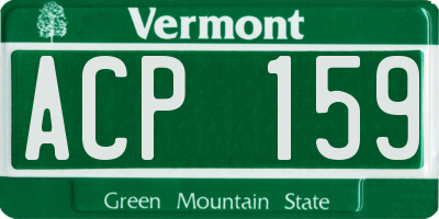 VT license plate ACP159