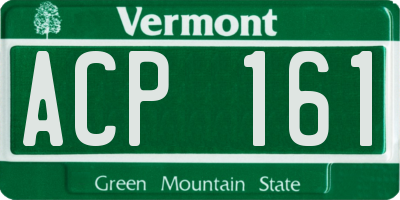 VT license plate ACP161