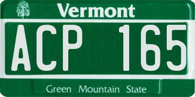 VT license plate ACP165