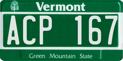 VT license plate ACP167