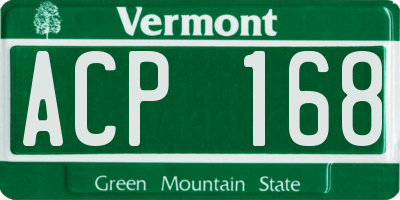 VT license plate ACP168