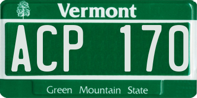 VT license plate ACP170