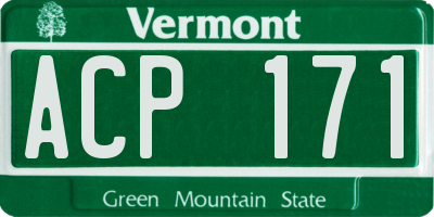 VT license plate ACP171