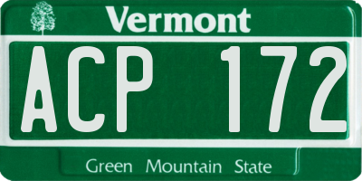 VT license plate ACP172