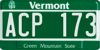 VT license plate ACP173