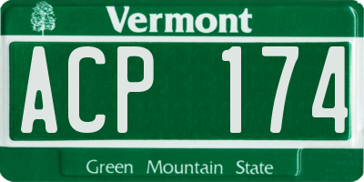 VT license plate ACP174