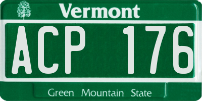 VT license plate ACP176