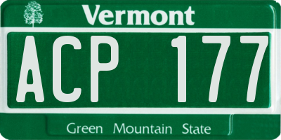 VT license plate ACP177