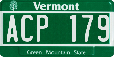 VT license plate ACP179