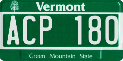 VT license plate ACP180