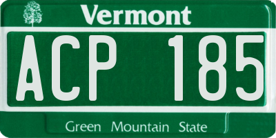VT license plate ACP185