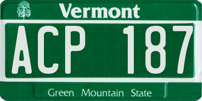 VT license plate ACP187