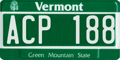 VT license plate ACP188