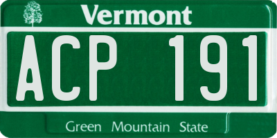 VT license plate ACP191