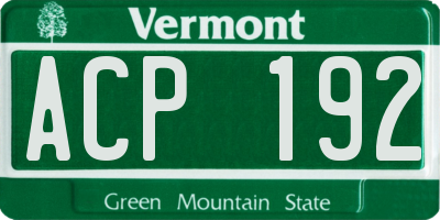 VT license plate ACP192