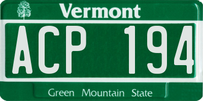 VT license plate ACP194