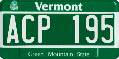 VT license plate ACP195