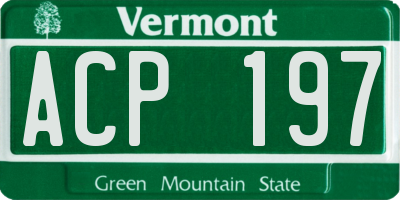 VT license plate ACP197