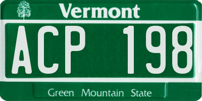 VT license plate ACP198