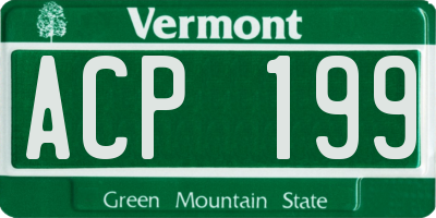 VT license plate ACP199