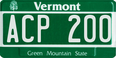 VT license plate ACP200