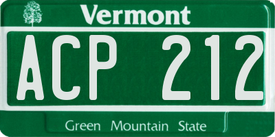 VT license plate ACP212