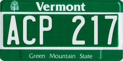 VT license plate ACP217