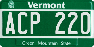 VT license plate ACP220