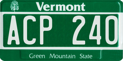 VT license plate ACP240