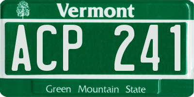 VT license plate ACP241