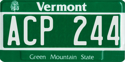 VT license plate ACP244