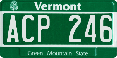 VT license plate ACP246