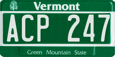 VT license plate ACP247